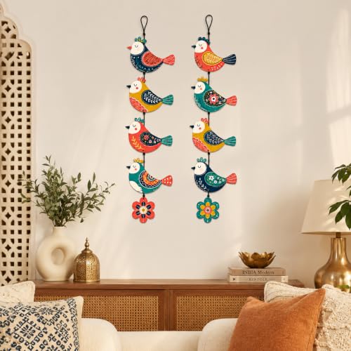 Image of Zesta Wooden Wall Hanging Decorative Items /Hanging Home Wall Decor Items /MDF Decoration Items for Home /Cute Wall Art For Living Room /Home Decor Items Living Room (Birds Toran 1)