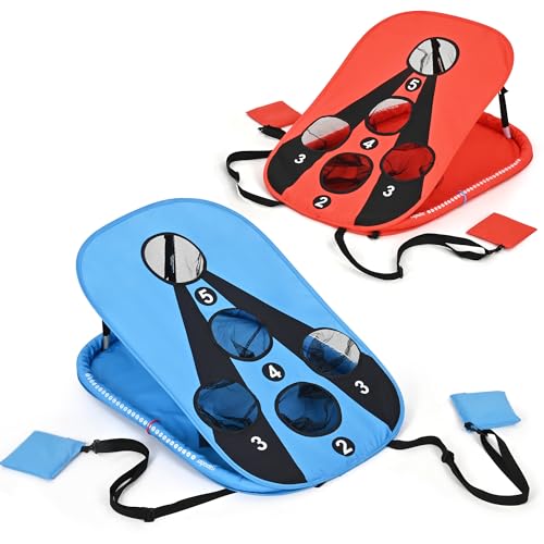 ropoda Pool Cornhole Board Set, 3ft x 2ft Corn Hole Games for Adults, Cornhole Set Floating, Pool Games for Adults, Water and Land Dual-Purpose, Easy Setup, Beach Toys for Family, Beach/Lawn Toys