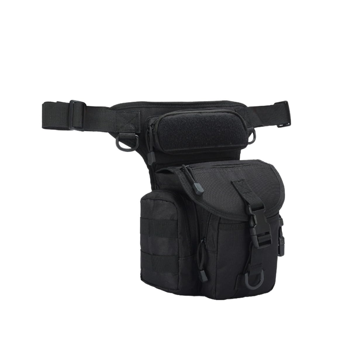 Abaodam Riñonera Multifuncional de Oxford, Tamaño Mediano, Camuflaje Negro, Bolsa Deportiva para Ciclismo y Senderismo Correa Ajustable para Hombre