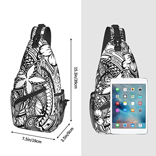 Jeezshop Hawaiian Polynesian Pattern Sling Backpack For Men Women Multi Pockets Chest Bags Crossbody Shoulder Bag for Cycling Sports Travel Hiking2
