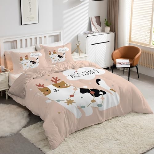 Housse de couette 160x200 chat en microfibre douce et zippée - 2