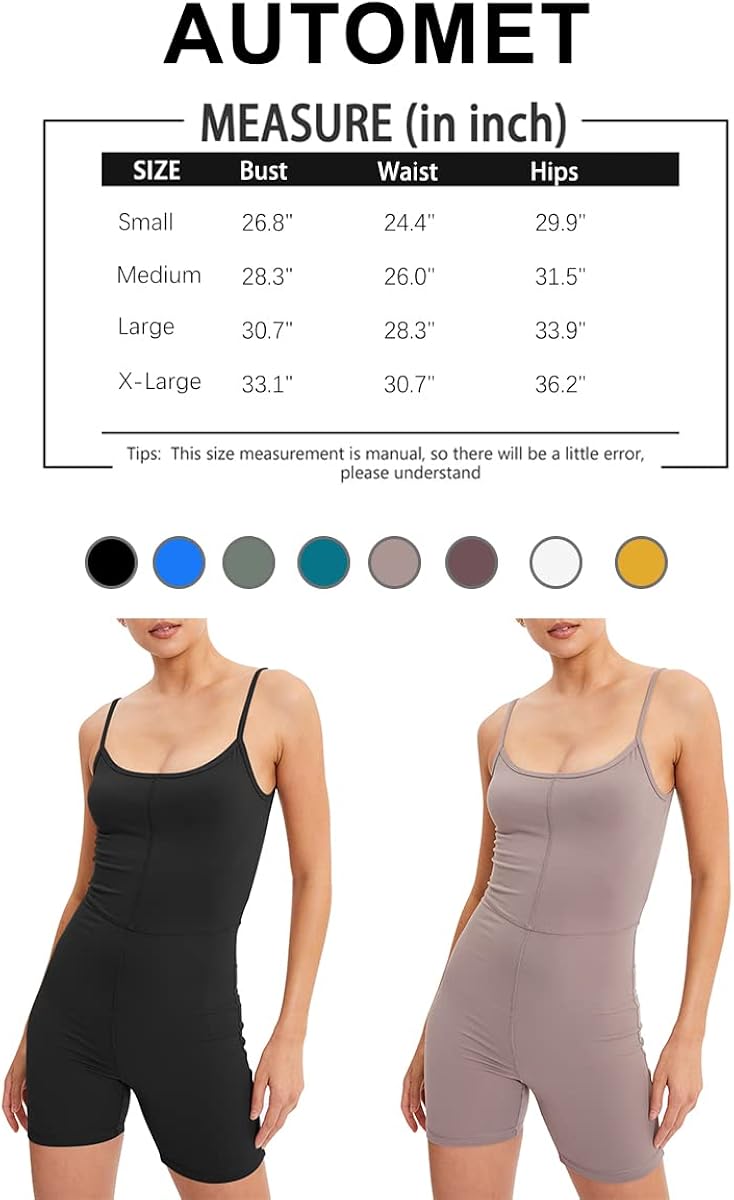 AUTOMET Women's Sexy Unitard Bodysuit Workout Romper One Piece Outfits