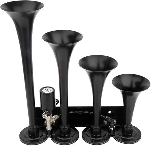 Miniatura 2 de Bocina de tren/camión súper ruidosa Sistemas completos de 4 trompetas para cualquier vehículo de 12 V, camiones, trenes, barcos, coches, furgonetas