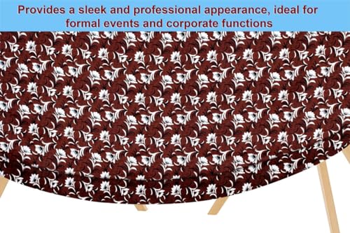 Image of The Furnishing Tree Elastic Oval Dining Table Cover WxL 35x63 in Inches Polyester Floral Pattern Magenta