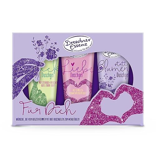 Dresdner Essenz Geschenkset Für Dich - Wohltuendes Duschgel - Unisex - Vegan - 3 x 75ml
