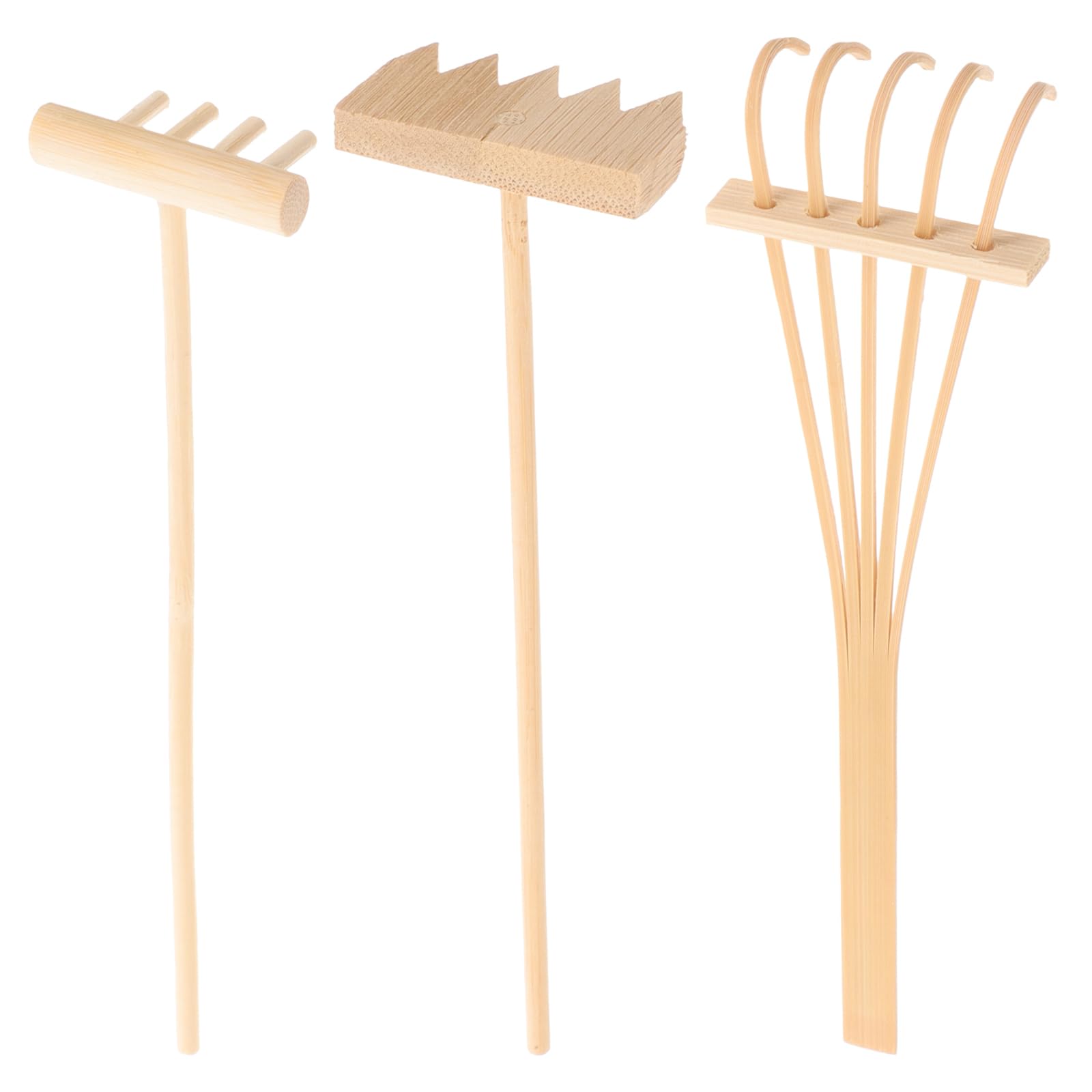 SUPVOX Mini Rake Tool 3Pcs small Meditation Accessories Rake Set for Zen Garden Sand Tray DIY Tabletop Decoration Feng Shui Decor