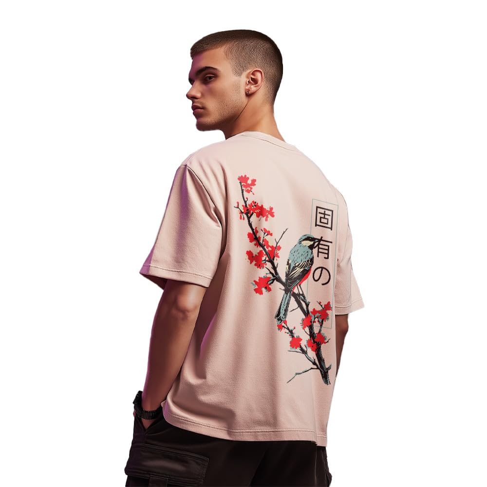 MANSLOOK Men’s Cotton Oversized Fit Graphic Print T-Shirt