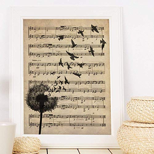 FILM FOR FRAMING Tree Heart on Music Decorative Films for Wall, Dandelion, 40L x 30W cm - Image 3