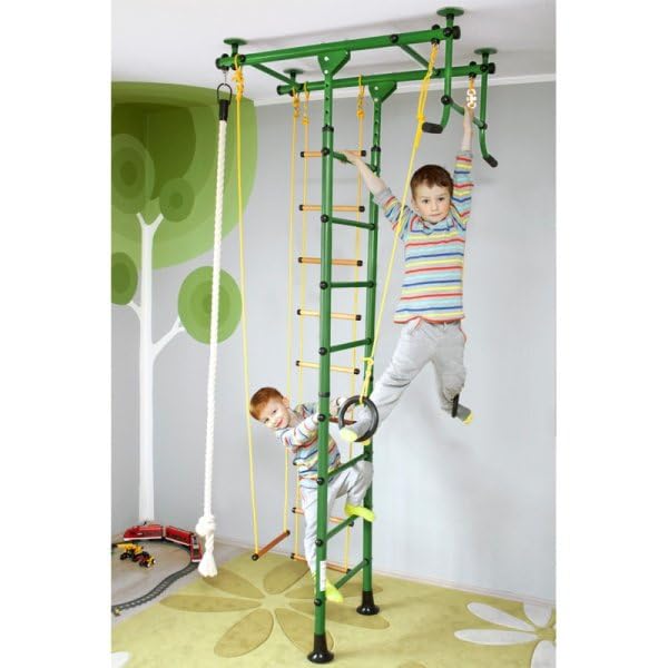 Niro Sportgeräte Wall bars, Indoor Jungle Gym, Home sports equipment, 6 Colors, 3 room height. direct from the manufacturer, max. Carrying capacity 130 kg - Green, for ceiling heights of 86.61-106''