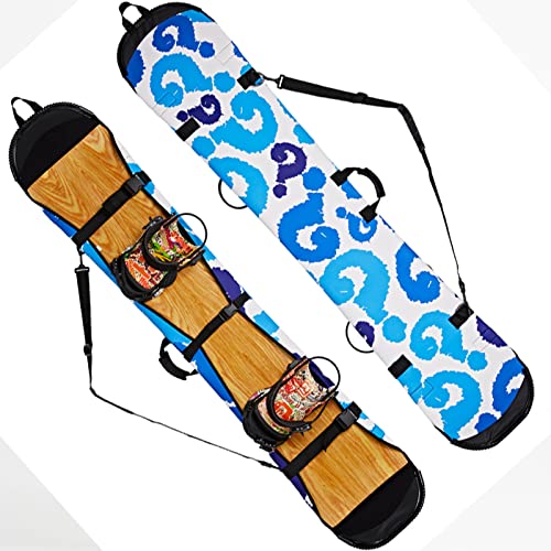 WEALTHY73 Portable Snowboard Bag Snowboard Protector One Shoulder Ski Equipment Storage Bag SBR Rubber Waterproof Wear-Resistant Fabric,Blue,160CM