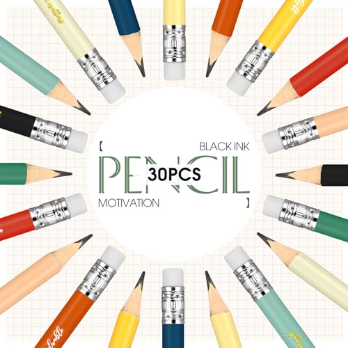 Sabary 30 lápices motivacionales multicolor de grafito miniatura 3