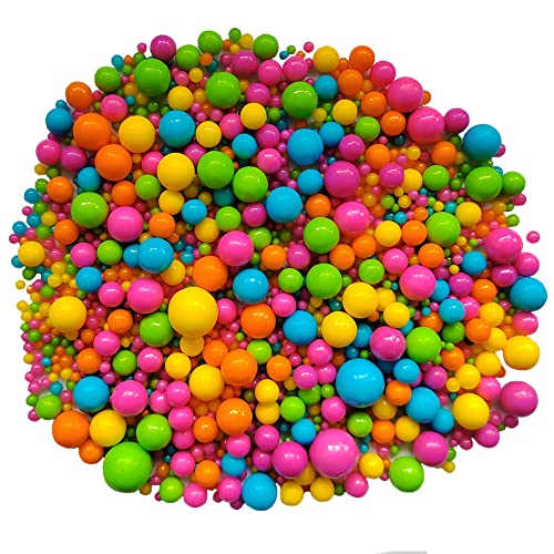 Image of Edible Rainbow Sugar Pearls Candy Sprinkles 120G / 4.23Ounce Baking Cake Sprinkles Cupcake and Cake Topper Cookie Decorations Wedding Party Valentines Halloween Christmas Supplies