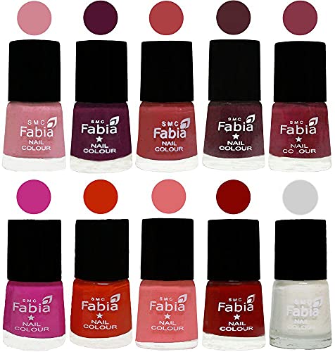Image of ALL IN ONE (PACK OF 10), Long Lasting Glossy Nail Polish, 6 ml Each, All Vibrant Colours,02215