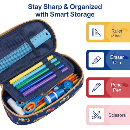 Image of Bagseri Pencil Case for Girls - Large School Supplies Pouch for Class | Girls Pencil Case Wide Open, Kids Pen Bag with Multi-Slot, Cute Water Resistent Organizer, Purple Pink Tie-dye