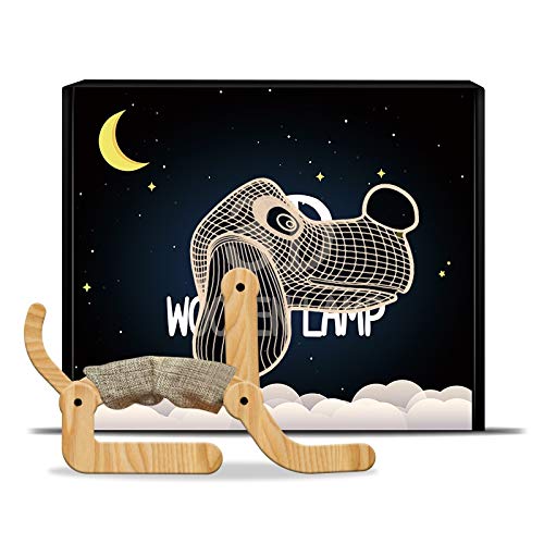 Veilleuse LED Dalmatien 3D bois pour rassurer enfant qui a peur du noir