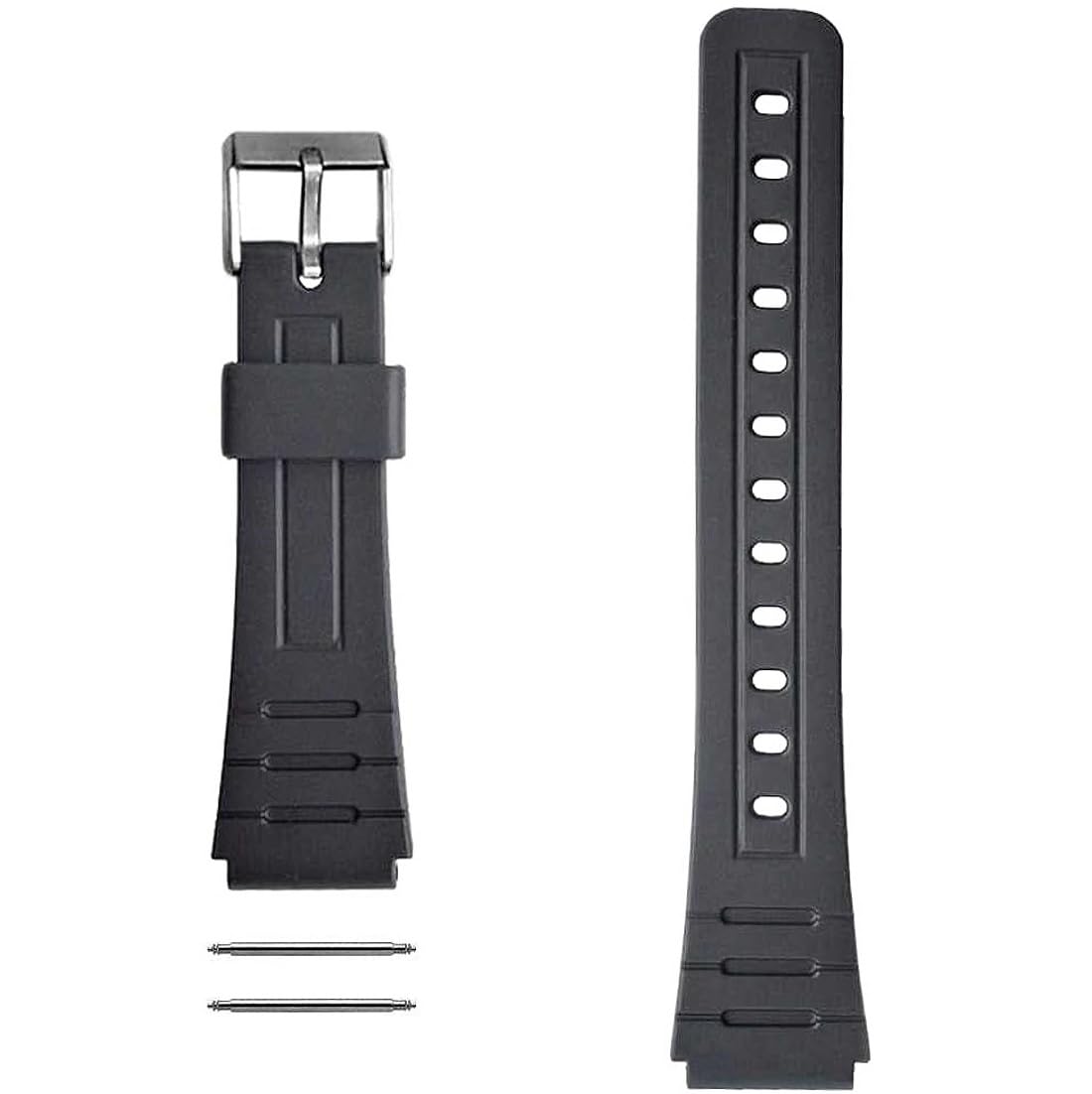 Genérico Correa De Goma Resina Compatible Con CASIO F-91W - Incluye 2 Pasadores De 18 mm - F91