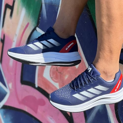 Tênis Masculino para Corrida Academia e Caminhada Leve Macio e Esportivo + Relogio Digital (Azul Mar