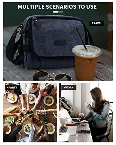 Messenger Bag For Men, Crossbody Bag Aesthetic, Water Resistant Unisex Classic Canvas Shoulder Bag, Casual Work Bag #TOP6