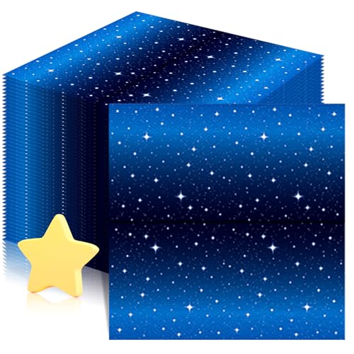 100 Pcs Space Starry Napkins Galaxy Party Napkins Supplies 13 x 13 Inches Starry Night Decorations Napkins Starry Night Galaxy Paper Napkins for Star Planet Themed Decorations