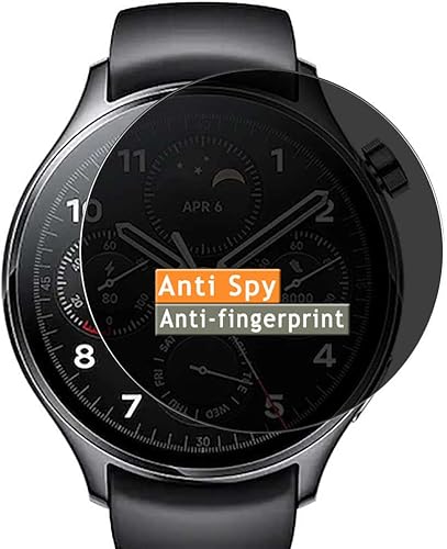 Vaxson Protector de pantalla de privacidad compatible con Xiaomi Watch S1 Pro protector de película antiespía vidrio templado