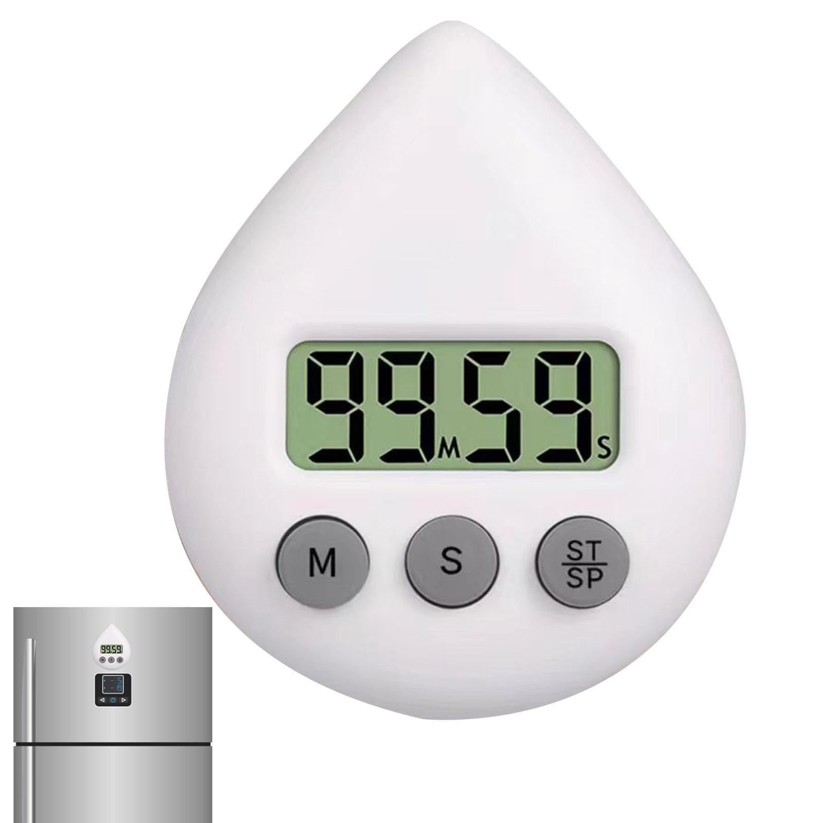 3 Stück Digitaler Küchentimer Mit Saugnapf - Wasserdicht, Wassertropfenform Für Bad, Küche & Fitness