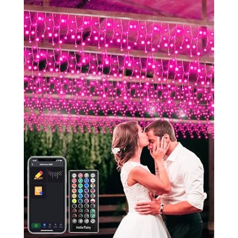 66FTSmart Icicle String Lights for Valentine's Day, Customizable LED Lights with Music Sync, App & Remote Controlled, 16 Million Colors, Dynamic Modes, Indoor & Outdoor Romantic Decor Cover