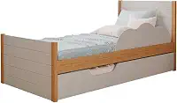 Bicama Infantil Elza 100% Mdf com Cama Auxiliar e Proteção Lateral Cimol Nature/off White