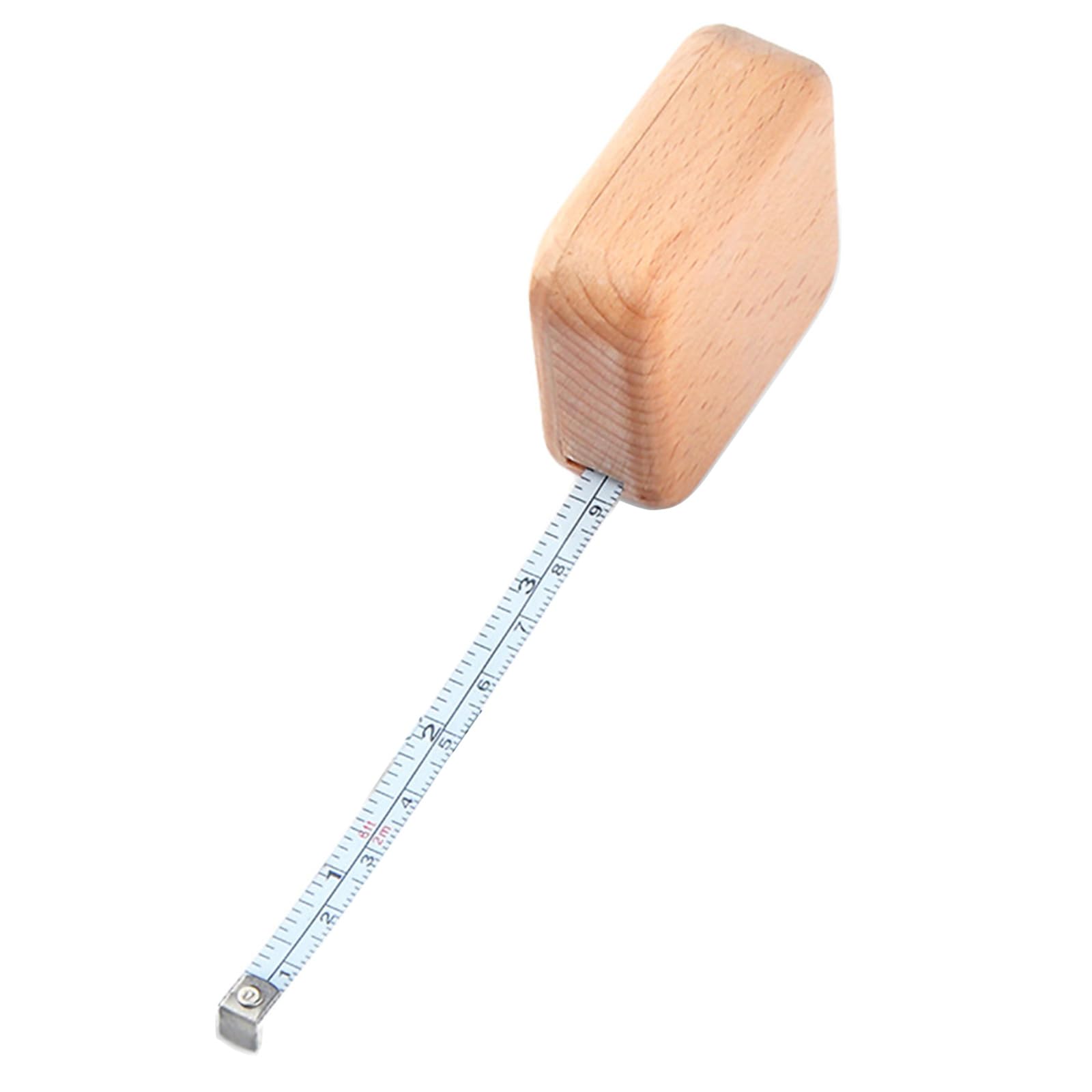 Hogtnd Square Wooden Case Tape Measure, 2M High Accuracy, Portable Tape Measure Ruler For Various Measuring Environments, Accuracy For Home Offices And Construction Projects