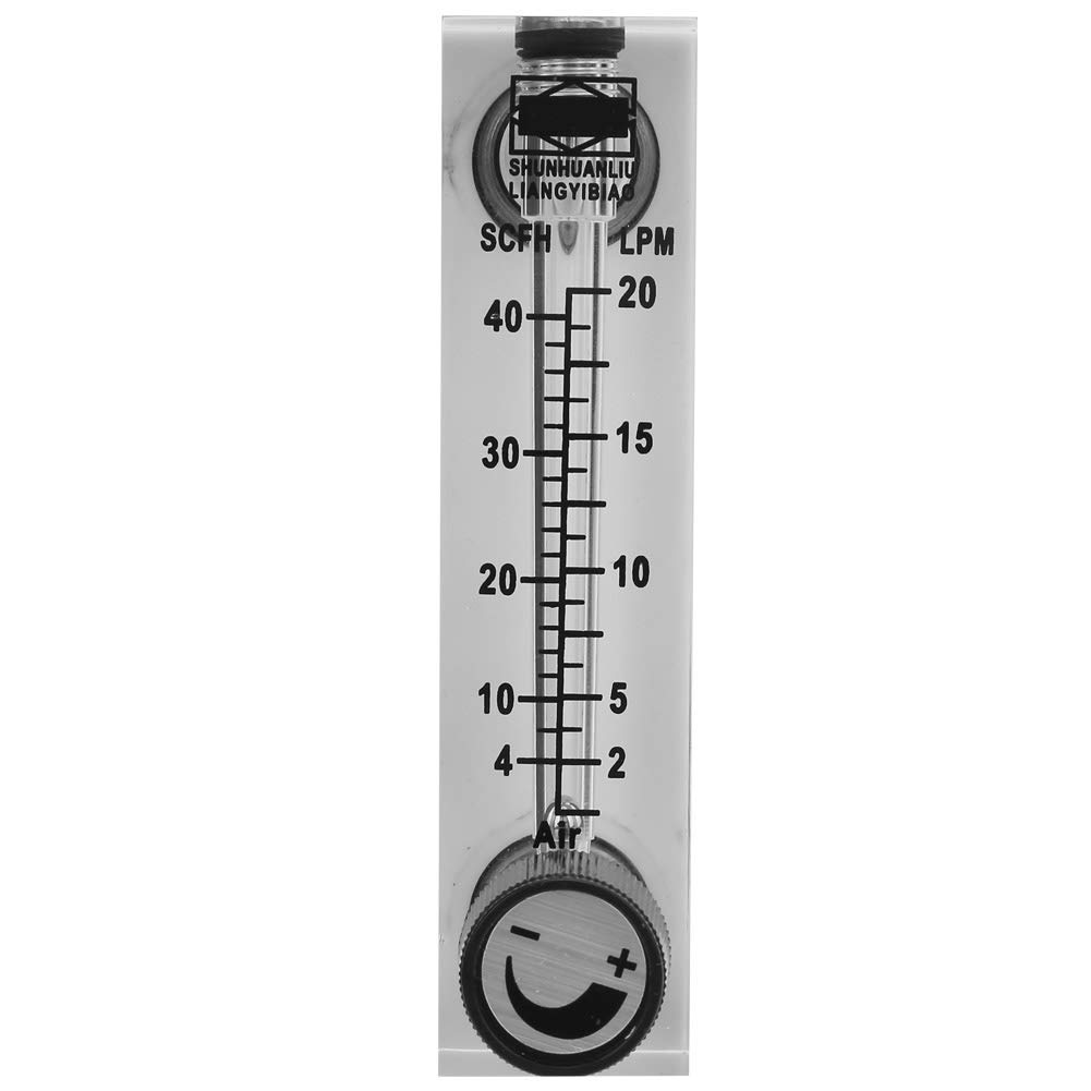 Flow Meter, LZM-6T Panel Type Rotor 2-20LPM/4-40SCFH Measurement Range Gas Flow Meter Flowmeter Brass Female BSP1/4 for Measuring Controlling Gas Flow-image-44