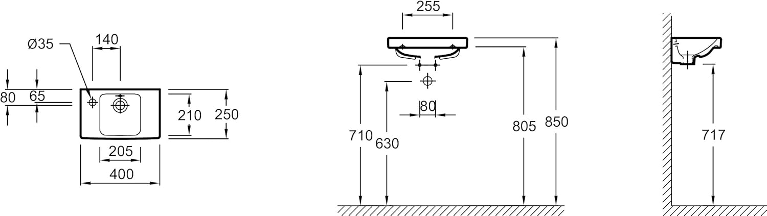Jacob Delafon Odeon Up – lavamanos Compact 40 x 25 Right White