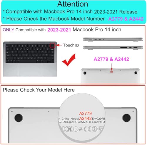 Image of Case Compatible with MacBook Pro 14 inch Case 2026 2025 2024-2021 M5 M4 M3 M2 M1 A3434 A3112 A3185 A3401 A2918 A2992 A2779 A2442 Plastic Hard Shell Case Cover (Design17)