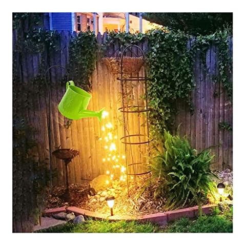 XIANBAO Star Type Shower Garden Art Light Decoration - Watering Can Decor,Sprinkles Your Garden with Fairy Light,35" Led Strands,LED Fairy Lights,Spring Outdoor Gardening Lawn Lamp (Green) Cover