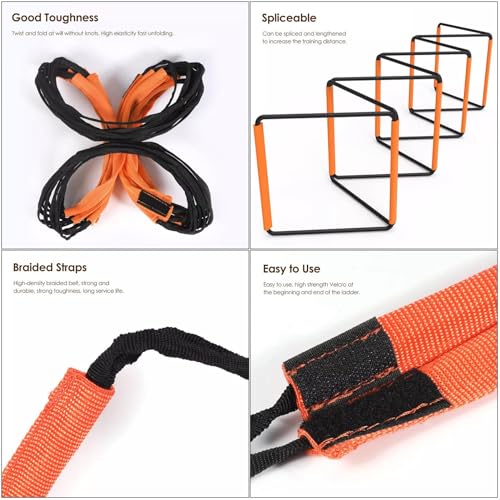 Set di scaletta e ostacoli, leggero e portatile, per esercizi di velocità e footwork, ideale per allenamenti di calcio, basket e atletica