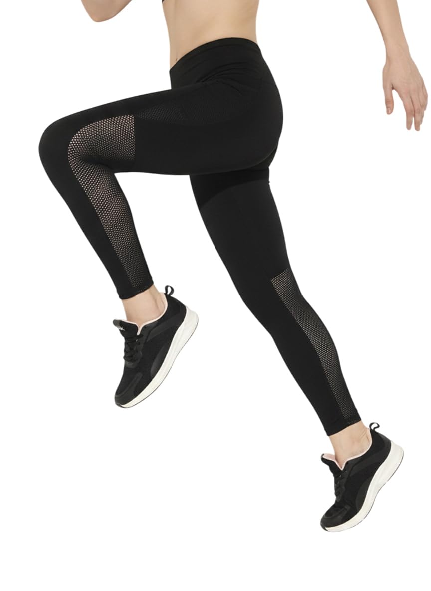 vogaan Women’s High-Waist Activewear Leggings with Mesh Panels & Pocket-picture-45