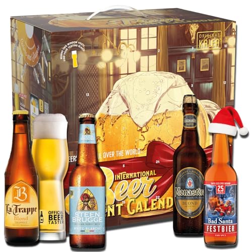 Kalea | Bier-Adventskalender | Edition International | Bestückung 2025 | inkl. Verkostungsglas | 17 verschiedenen Ländern | Geschenk zur Vorweihnachtszeit