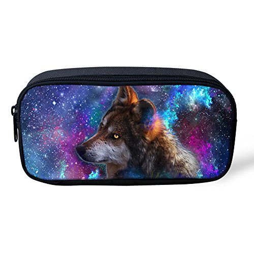 Coloranimal - Estuche grande para lápices con diseño de lobo