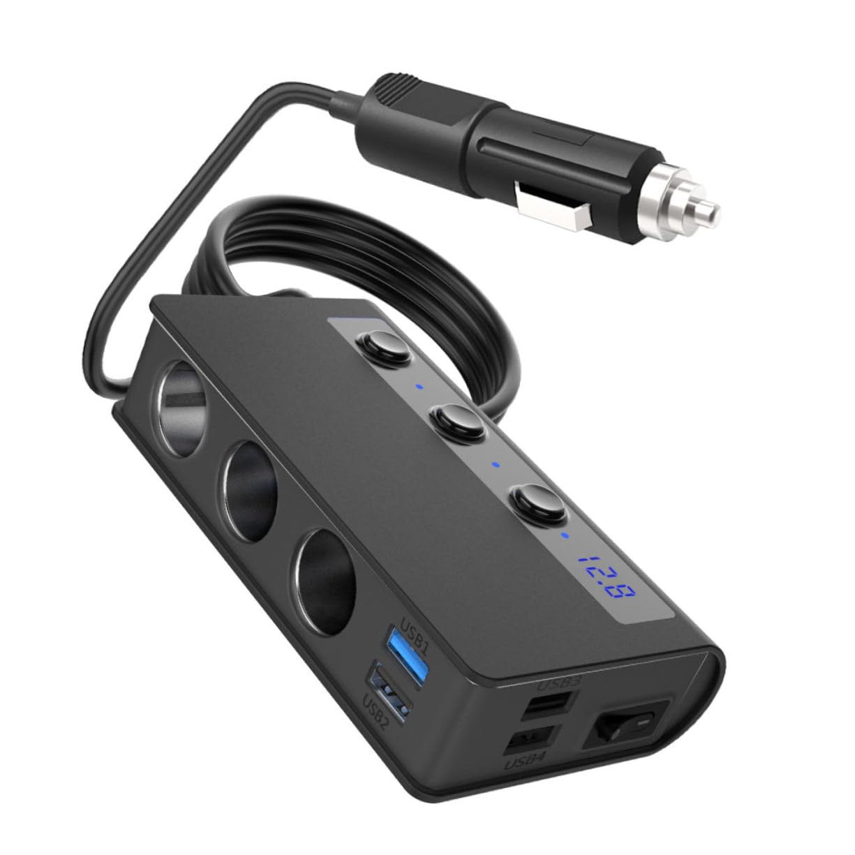 180w Caricabatterie Auto Splitter Porte Usb Adattatori Accendisigari Indicatore Tensione e Protezione Ic