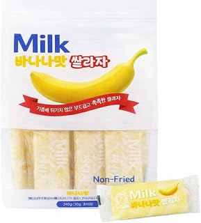 Korean Milk Rice Cracker 밀크 쌀과자 240g (240g, Banana)