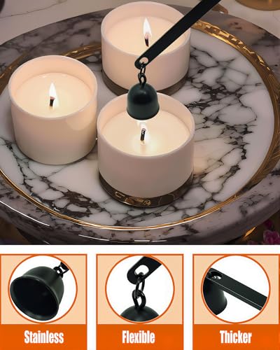 YOUTUOY 5 in1 Candle Accessory Set with Rechargeable Candle Lighter, Candle Wick Trimmer, Candle Wick Snuffer, Candle Wick Dipper, Storage Tray Plate, Candle Care Kit (Matte Black) - Image 6
