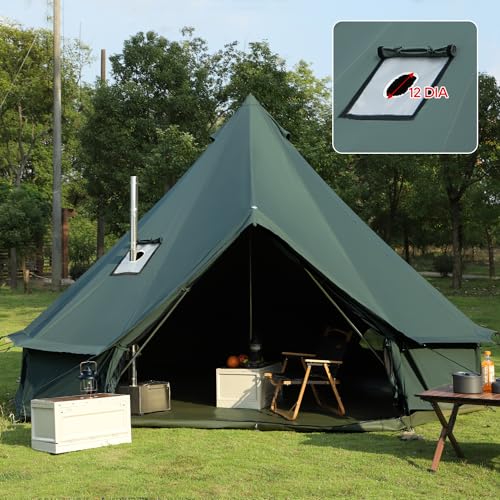 Carpa campamento lujo algodón para 10 personas 6M verde miniatura 6