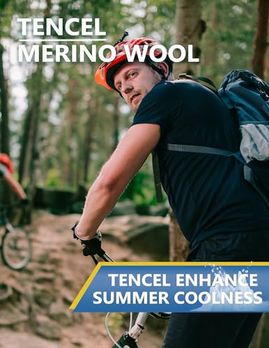 Men's Merino Wool Lyocell T-Shirt: Quick-Dry Cooling Base Layer for Hiking and Travel