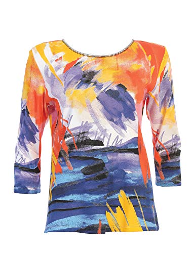 Jess & Jane Women's Monet Cotton Tee Shirt Top (1X, White)