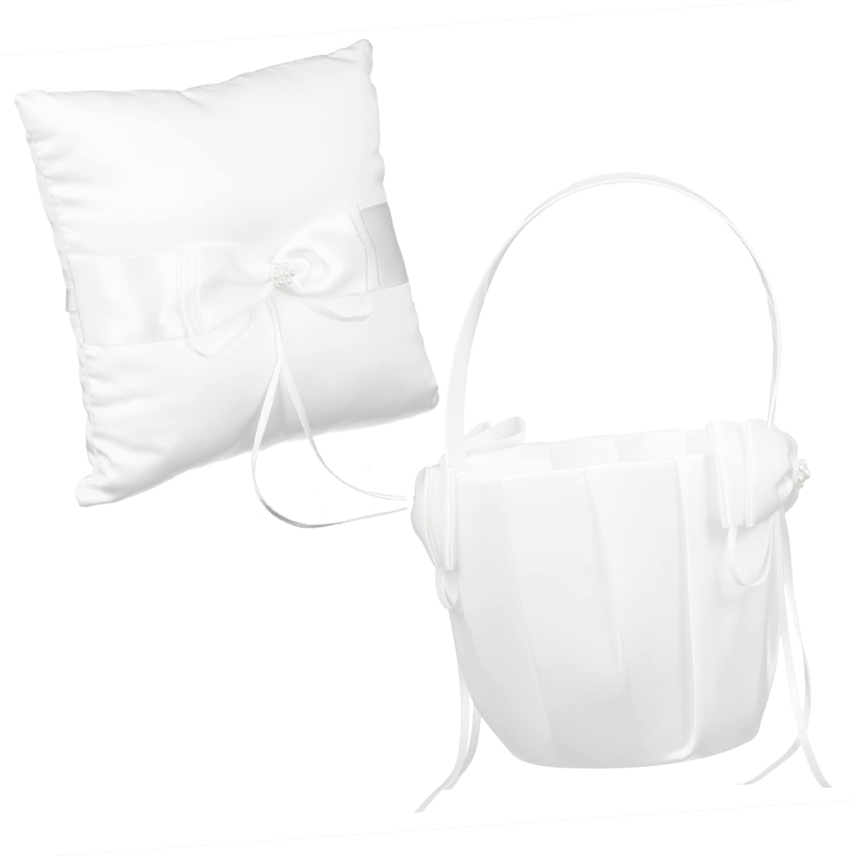 Cabilock 2pcs Wedding Flower Basket Pillow Set Tote Basket with Pillow for Flower Girl for Wedding Decor Lightweight Portable Design