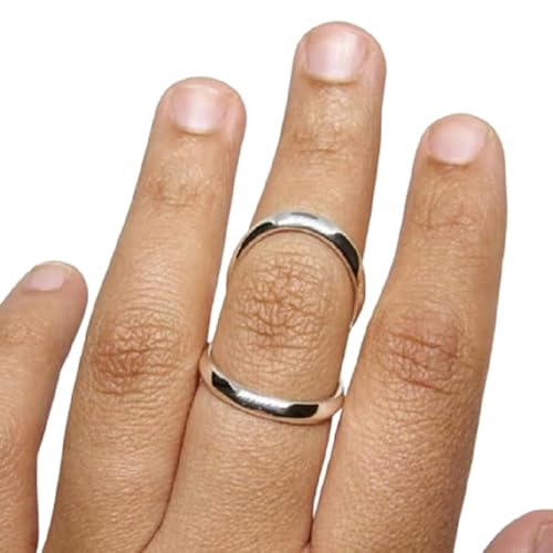 925 Sterling Silver Field Splint Ring, Handmade Ring, Thin Swan Neck Splint in Silver for PIP or DIP Join, Silver Ring Splint,PIP Joint Ring, Woman minimalist Ring (Silver)