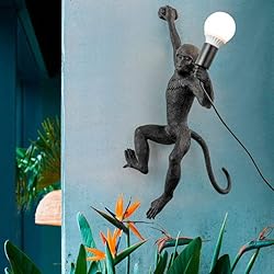 Lámparas De Pared Originales B·LED BARCELONA LED BarcelonaLED Aplique de Pared Mono de Resina Negra Decorativa Original Lámpara con Cable y Enchufe Portalámparas Casquillo E27 para Comedor Salón