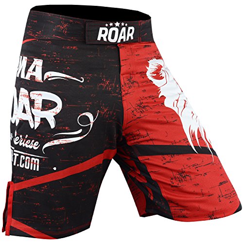 ROAR MMA Boxing Shorts Mixed Martial Art Muay Thai BJJ Grappling UFC Fighting (Medium, Lion)