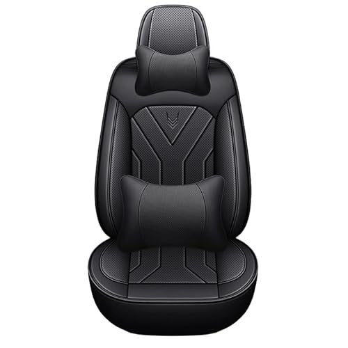 マツダ CX-30 DM系に適用車シートカバー座布団 防水 全天候型汚れ防止 取付簡単 滑り止め 収納便利クッションプロテクター前後席背もたれ耐摩耗性通気ナッパレザー素材(黒,枕付き)