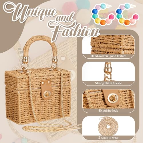 Bolso de playa de paja Aliceset para mujer miniatura 4