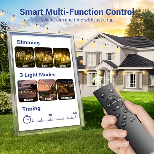 Luces de cadena LED exterior 99FT control remoto miniatura 2