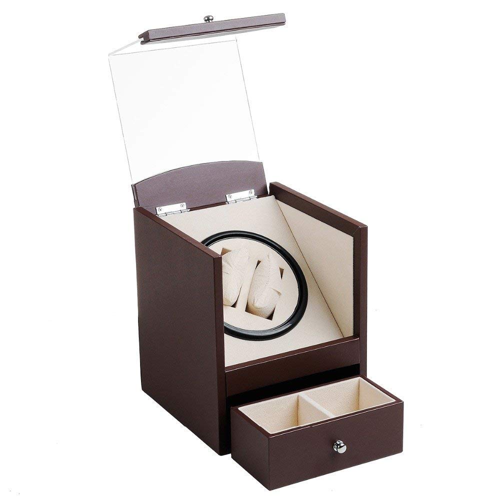 SBCGFY Watch Winder Automatic 2 Watches Battery - 2+2 Watches Silent Watch Case Watch Box Watch Cases Watches Boxes Winders Storage Case Brown Little Surprise,